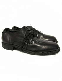 Mens shoes online: Guidi 992 black leather shoes