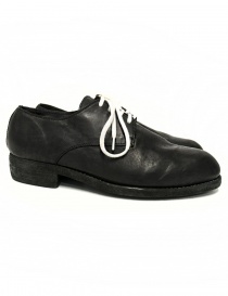 Mens shoes online: Guidi 112 black leather shoes