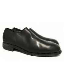 Mens shoes online: Guidi 990E black leather shoes
