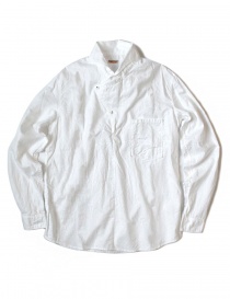 Mens shirts online: Kapital white asymmetrical shirt