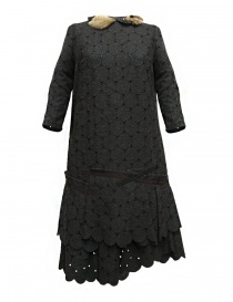 Womens dresses online: Kolor grey wool openwork dress