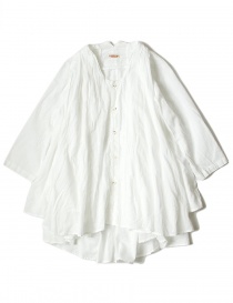 Womens shirts online: White Kapital flared shirt with 3/4 sleeves