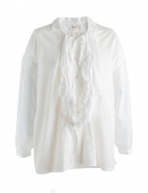 Womens shirts online: Kapital white shirt with rouches