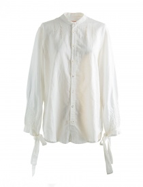 Womens shirts online: White Kapital shirt with ribbons