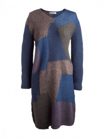 Womens dresses online: Fuga Fuga Faha blue brown violet wool dress