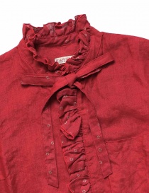 Camicia Kapital rossa di lino con ruffles camicie donna acquista online