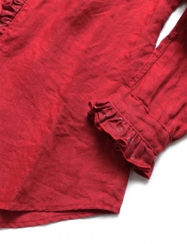 Camicia Kapital rossa di lino con ruffles acquista online