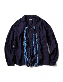 Camicie donna online: Camicia Kapital blu indaco con ruffles