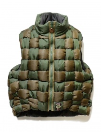 Mens jackets online: Kapital military green sleeveless bomber