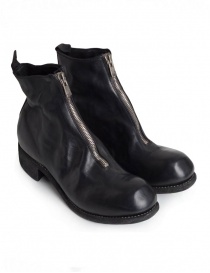 Mens shoes online: Guidi PL1 black horse leather ankle boots