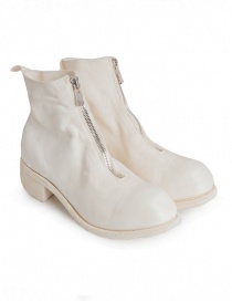 Womens shoes online: Guidi PL1 white horse leather ankle boots