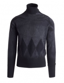 Men s knitwear online: Ballantyne Lab grey cashmere turtleneck sweater