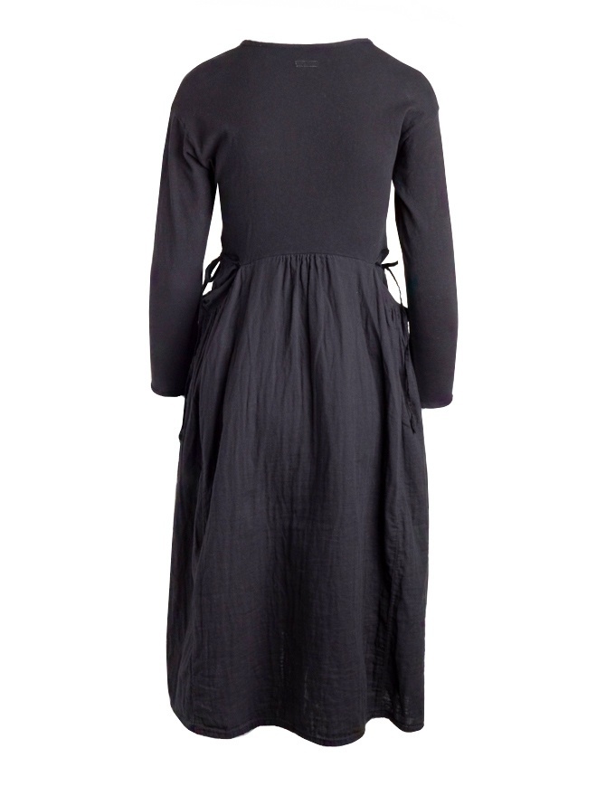 Kapital Long Sleeve Long Dress in Black Pure Cotton