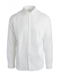 Mens shirts online: Kapital white shirt with pleating