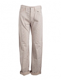 Mens trousers online: Kapital brown striped trousers