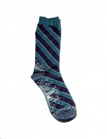 Kapital socks with green and blue stripes K1604XG572 SOCKS GREEN order online