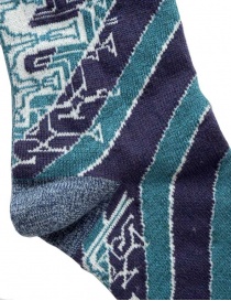 Kapital socks with green and blue stripes