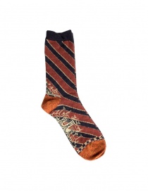 Kapital socks with black and rust stripes K1604XG572 SOCKS BLK order online