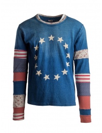 Mens t shirts online: Kapital long sleeve t-shirt USA star-spangled flag