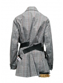 Kolor jacket with black stripes and white checkered pattern