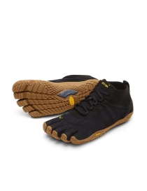 Mens shoes online: Vibram Fivefingers black shoes brown sole