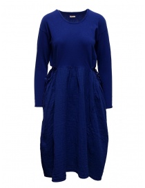 Womens dresses online: Kapital long sleeve electric blue cotton dress