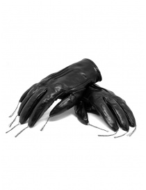 Gloves online: Carol Christian Poell black kangaroo leather gloves with tassels