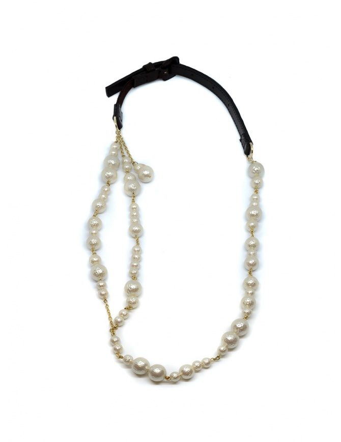 As Know As necklace with white pearls black buckle 848 ZR0142 PEARL AS jewels online shopping