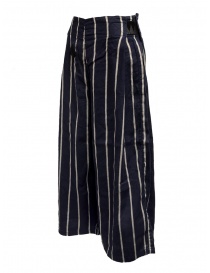 Pantaloni Kapital cropped blu navy a strisce
