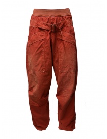 Mens trousers online: Kapital red trousers with buckle