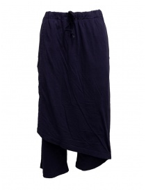 Pantaloni donna online: Pantaloni Kapital in morbido cotone blu navy