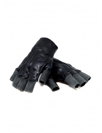 Carol Christian Poell black fingerless gloves in leather and cotton AM//2457 ROOMS-PTC/010 order online
