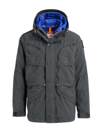 Mens jackets online: Parajumpers Alpha iron grey and blue jacket