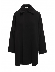 Womens coats online: Plantation black coat with shirt collar