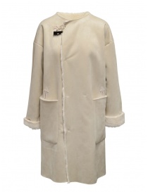 Cappotti donna online: Plantation cappotto reversibile suede-pelliccia bianco
