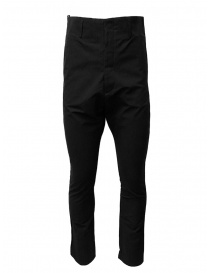 Mens trousers online: Deepti black high rise and drop crotch trousers