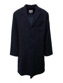 Mens coats online: Camo blue padded wool coat