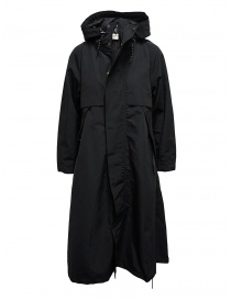 Womens coats online: Black Kapital coat with floral lining detail