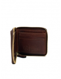 Slow Japan Herbie square wallet in brown leather