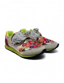 Womens shoes online: Kapital embroidered golden sneakers
