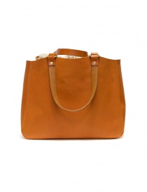 Slow Bono bag in orange leather with linen bag bags buy online