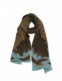 Kapital light blue scarf with brown eagle