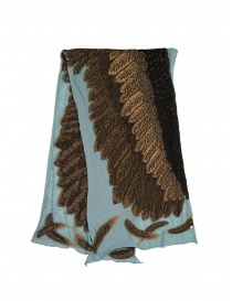 Scarves online: Kapital light blue scarf with brown eagle