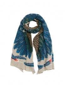 Kapital beige scarf with green and blue eagle