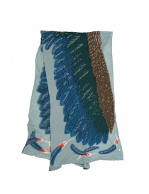 Scarves online: Kapital light blue scarf with green and blue eagle