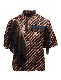 Camicie donna online: Kolor camicia a stampa metallizzata con ruches