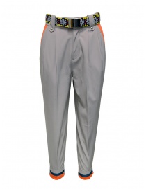Womens trousers online: Kolor beige pants with colored belt