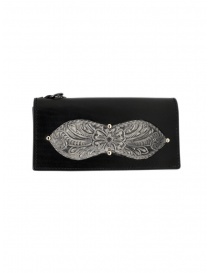 Wallets online: Gaiede silver and black leather wallet sachet