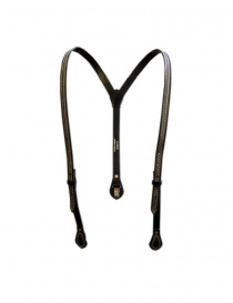 Belts online: Gaiede black leather suspenders decorated in silver