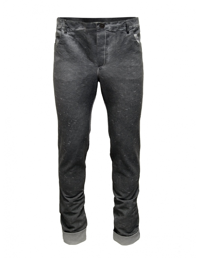 Label Under Construction gray Fly Yarn pants 18FMPN26CO124DD18/0-6 mens trousers online shopping